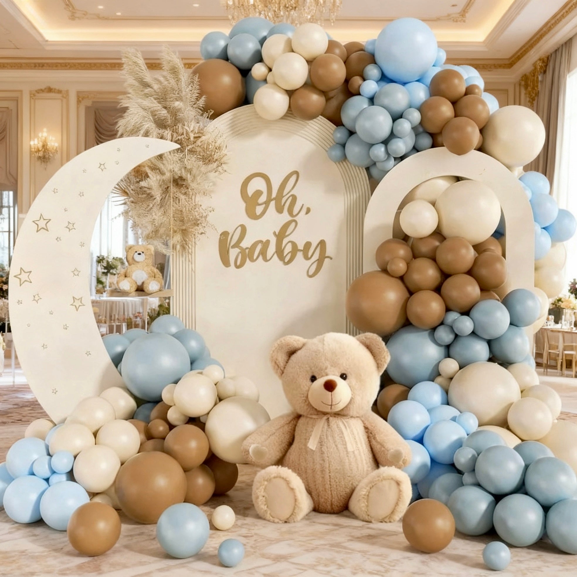Bear Over the Moon Baby Shower Design