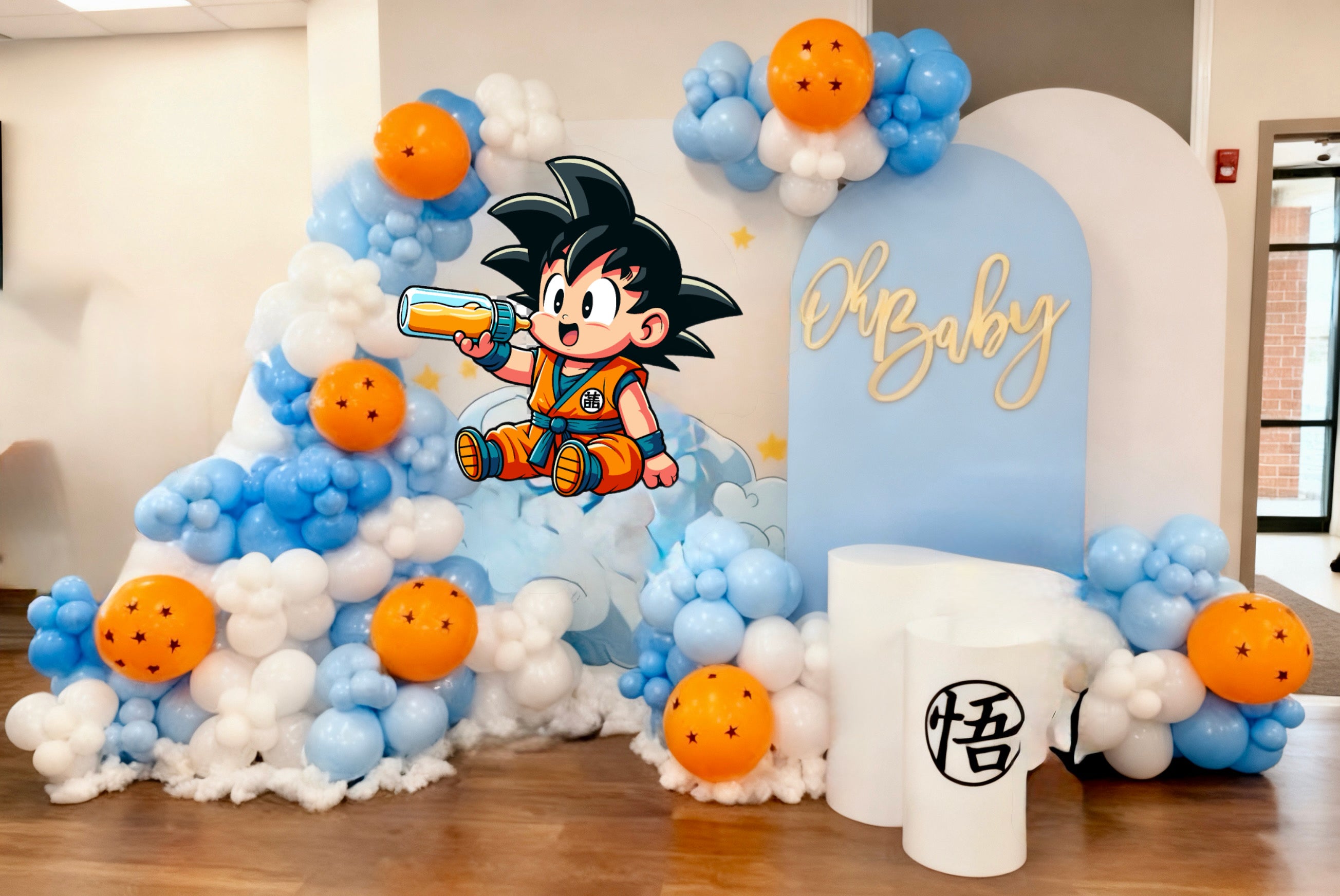 Dragon Ball Z Baby Shower Set Up